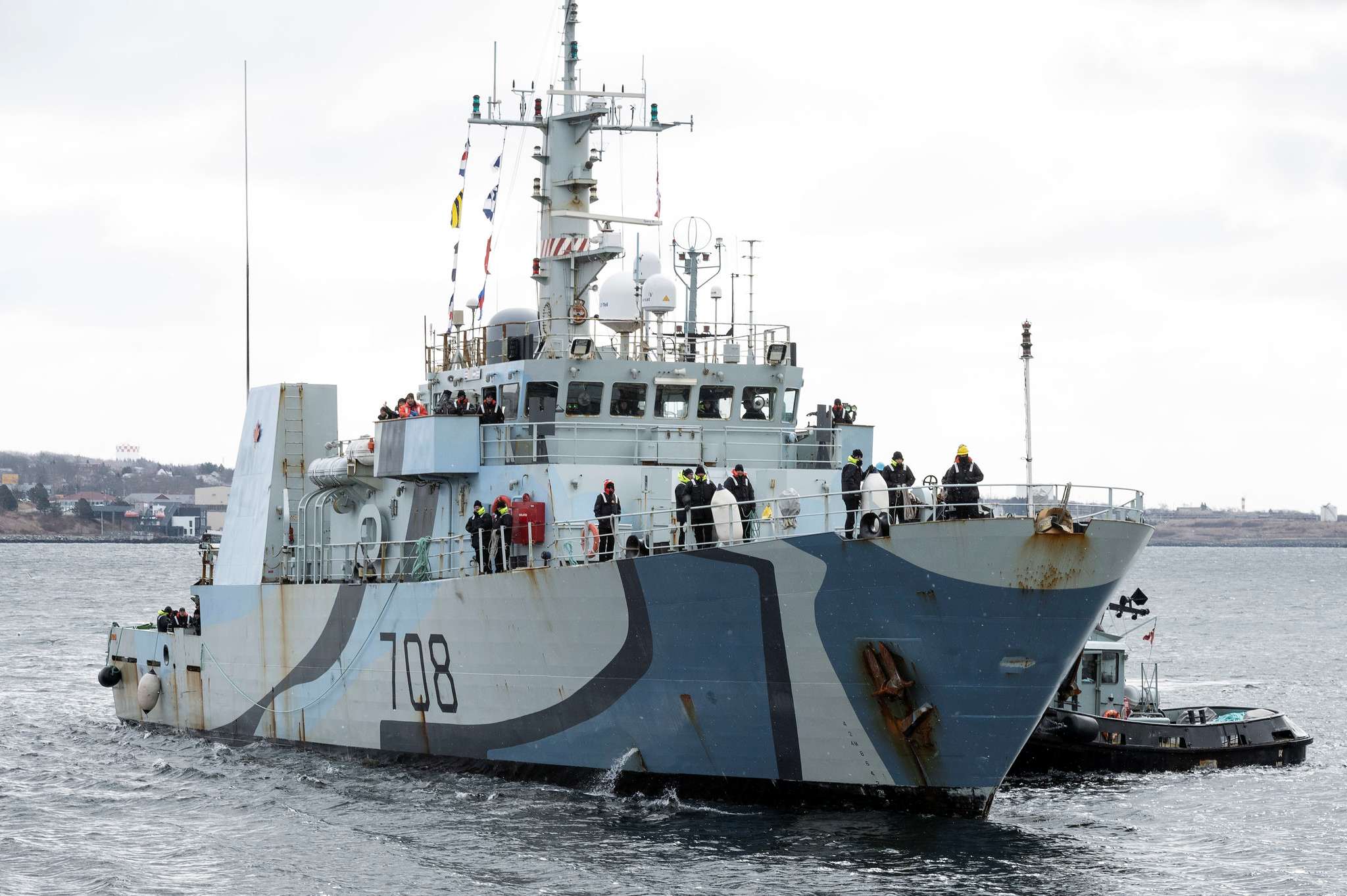 HMCS Moncton returns to Halifax from Op Projection and Op Globe on March 31, 2023. (RCN Photo)